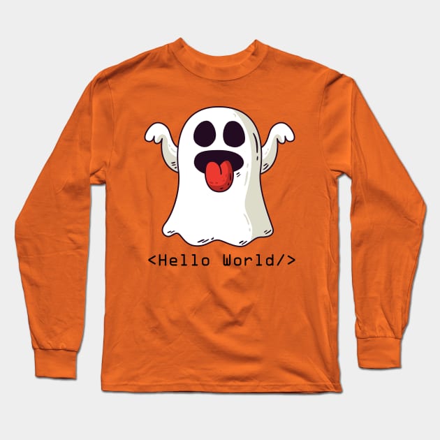 Ghost Funny Halloween Costume For Programmer, Coder Funny Halloween costume Long Sleeve T-Shirt by heidiki.png